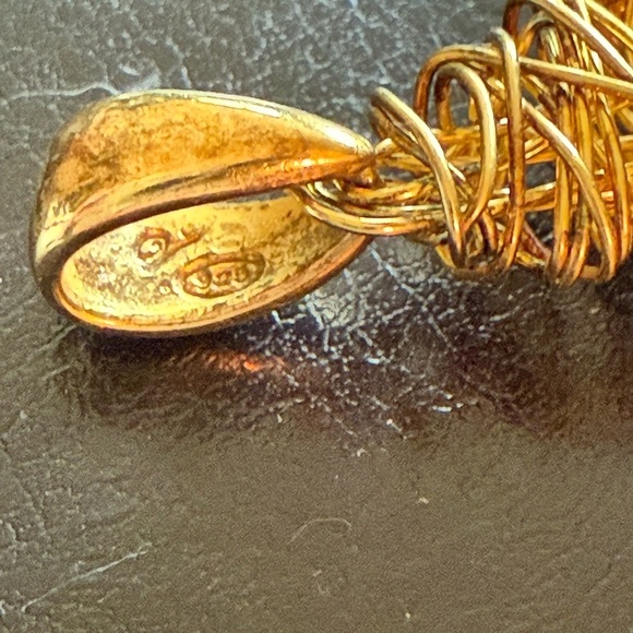 Veronese Italy Gold Over Sterling Silver Wire Wrap Star Charm Pendant - Picture 2 of 3